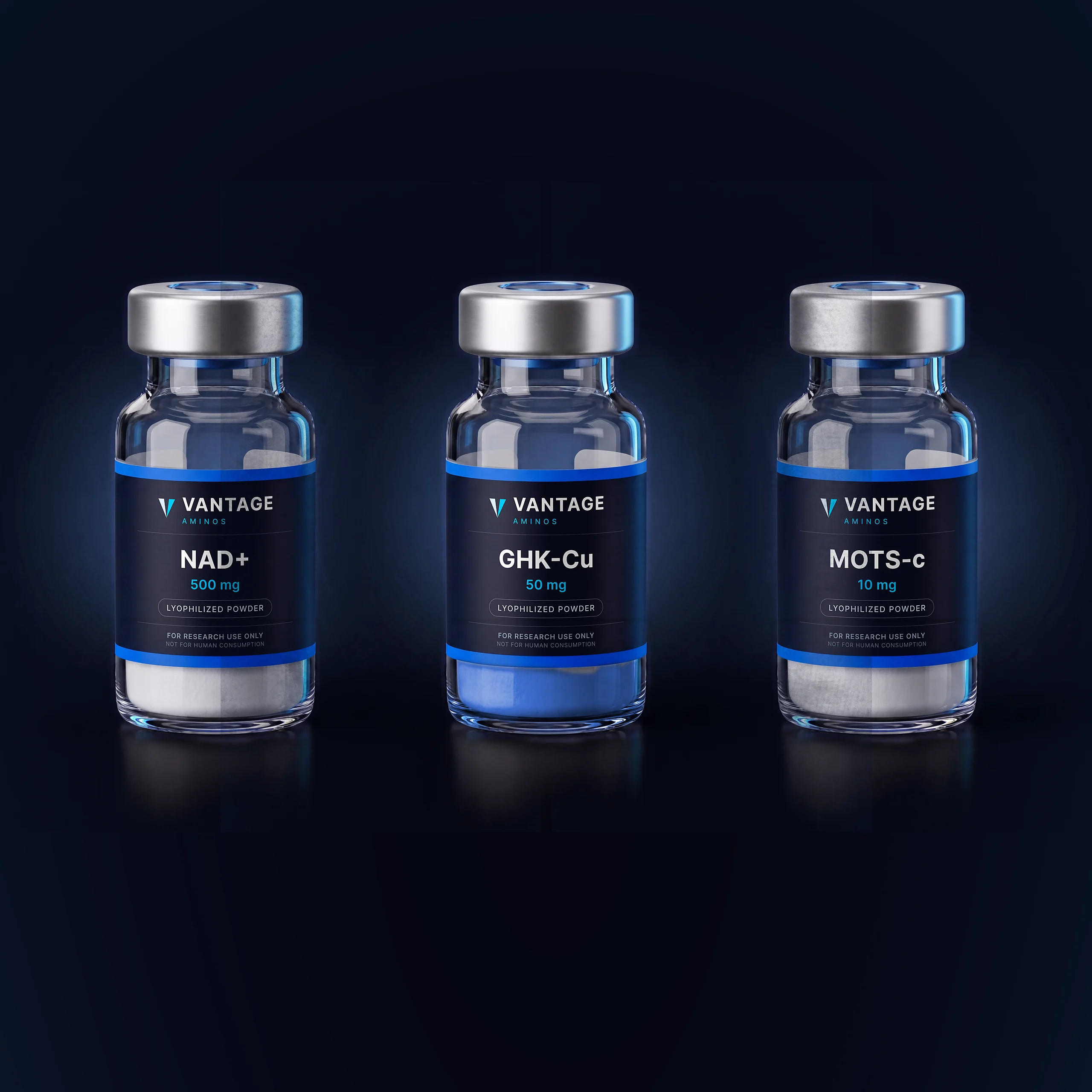 NAD+ / GHK-Cu / MOTS-c Research Set, Vantage Aminos